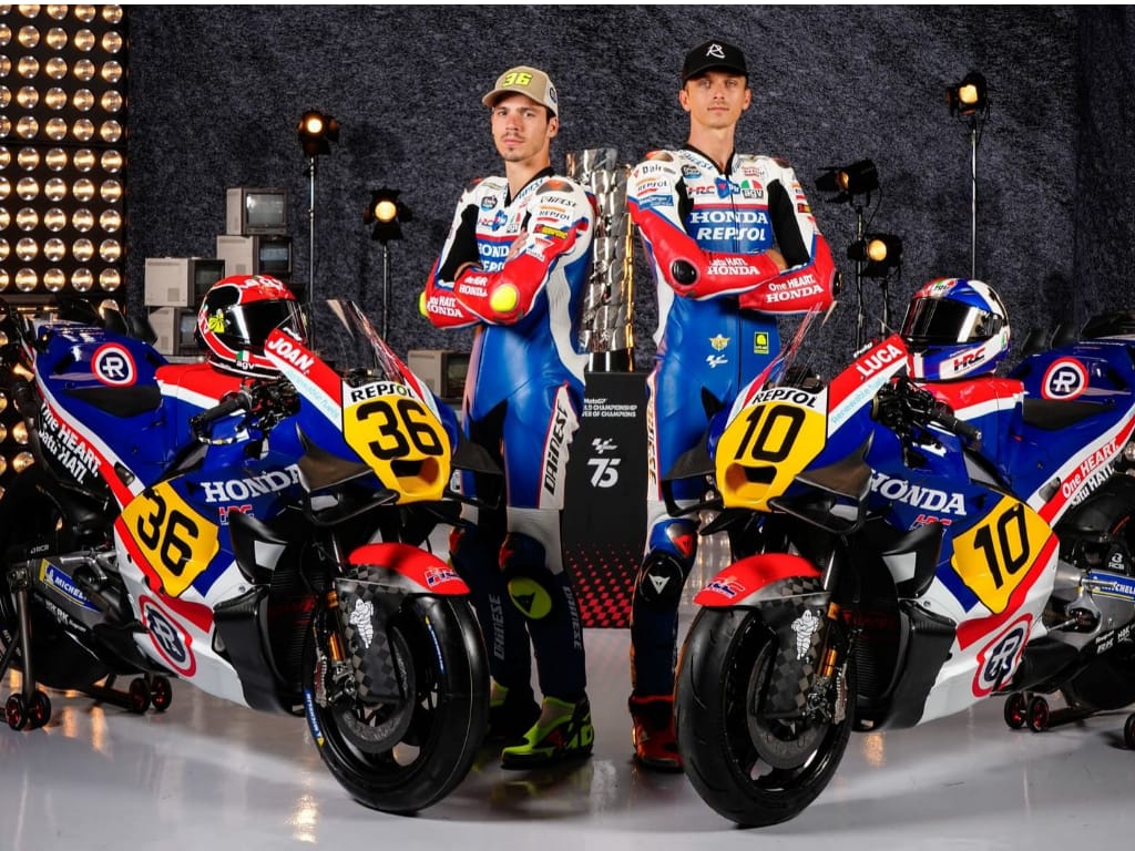 Rayakan Ulang Tahun Motogp ke-75, Team Repsol Honda Gunakan Livery Special Vintage