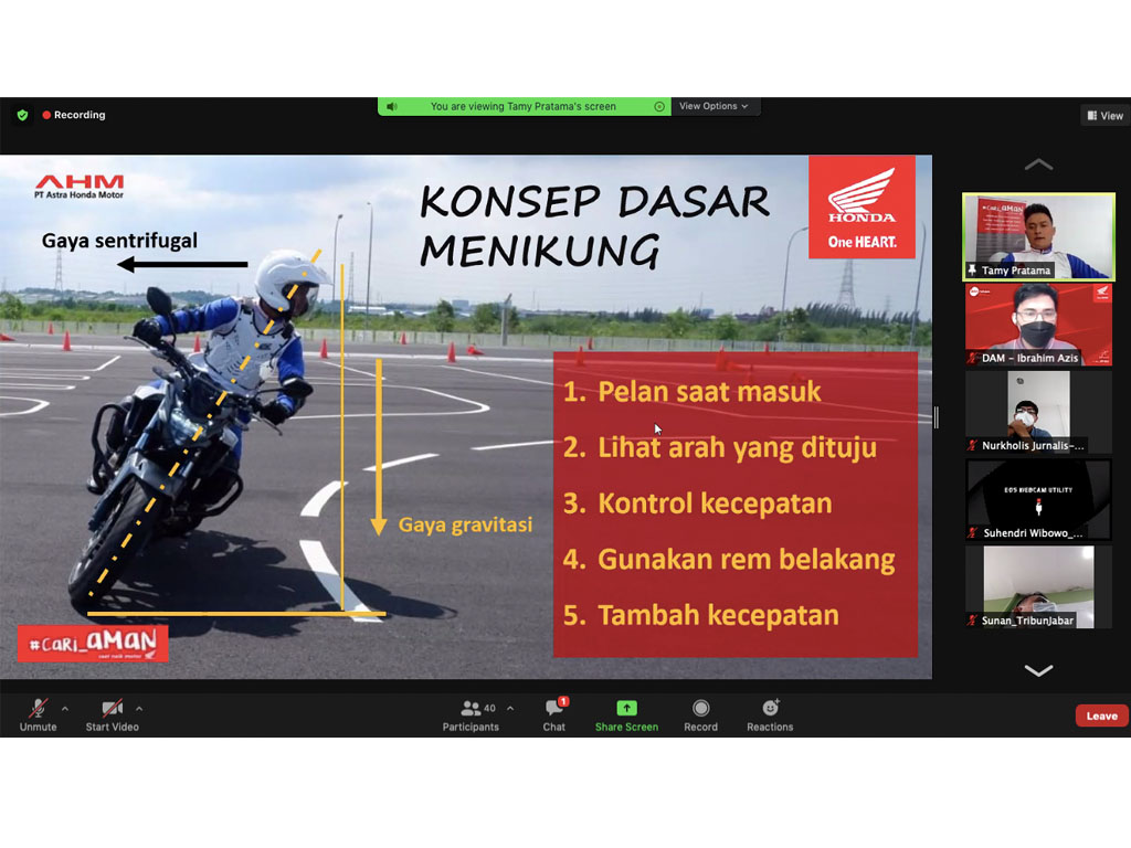 DAM Ajak Jurnalis dan Blogger Pelatihan Safety Riding Secara Virtual